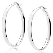 Cercei rotunzi argint Ø40 mm x 4 mm Classic Hoops DiAmanti KHV440R-DIA